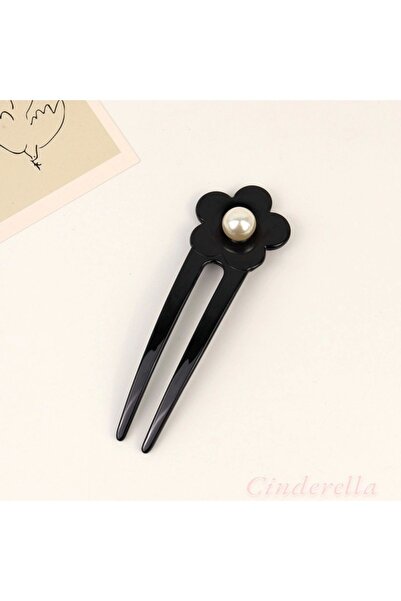 Cinderella Γαλλία-Χειροποίητο μαύρο κότσο με πέρλες - Πολυτελής καρφίτσα μαλλιών