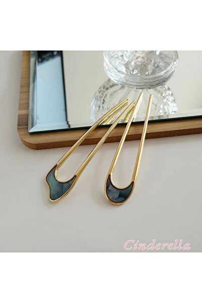 Cinderella Zakrivený model s detailným perleťovým kovovým drdolom - spona do vlasového drdolu