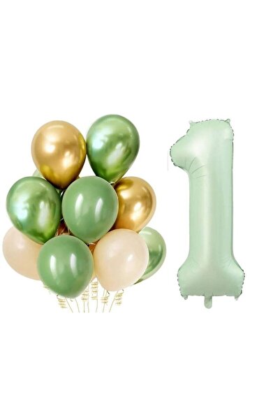 parti sürprizi Retro Su Yeşili 1 Yaş Latex Balon Set