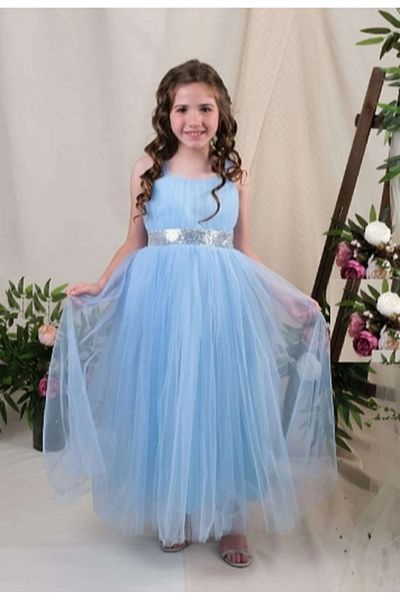 PAMUK KOZA 3-11 Years Girl's Tulle Evening Dress with Scale Chest Detail