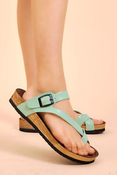 Tonny Black Women's Water Green Comfortable Poly Sole Cross Model Nubuck Flip Flops