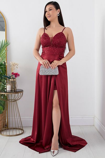 PULLIMM Rochie din paiete cu bretele din satin 39885