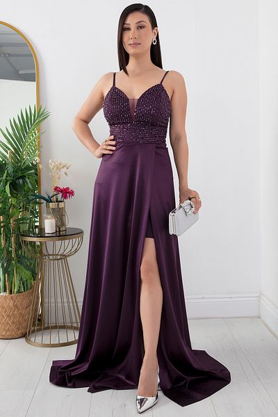 PULLIMM Rochie din paiete cu bretele din satin 39885
