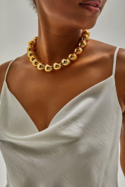 Bianco Lucci Ball Ball Steel Necklace - Women's Accessory