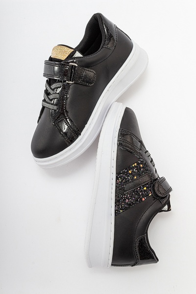 mnpc Dívčí černé Anatomické boty pro volný čas z pravé kůže