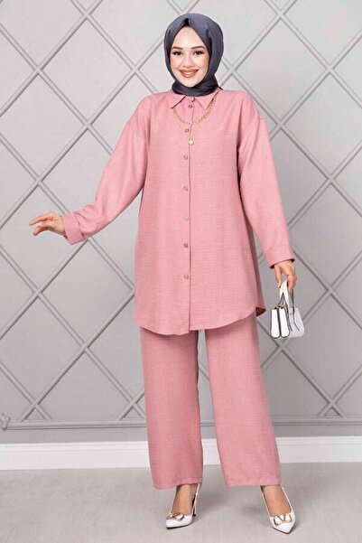 SEVENLINE WOMEN'S TESSETURE CLOTHES BUTTONED DOUBLE SET