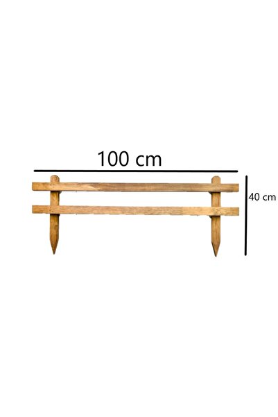 pinoxi Ahşap Bahçe Çiti Kazıklı Çit 100x40 Cm 5 Adet