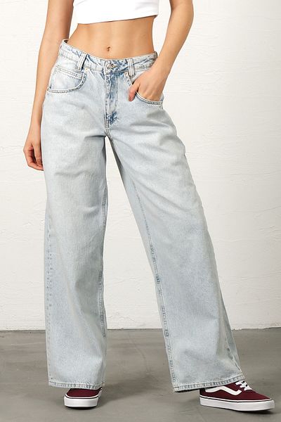Maule Ανοιχτό μπλε Wide Leg Comfortable Jeans - Loose Loose Cut γυναικεία τζιν @floransa