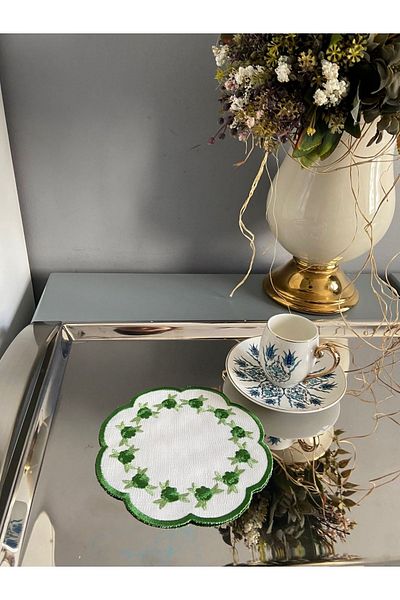 LİNDA MİA Flower Patterned Cocktail Napkin Single
