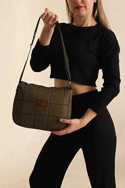 Rosmod Γυναικεία τσάντα ώμου με καπιτονέ Χακί