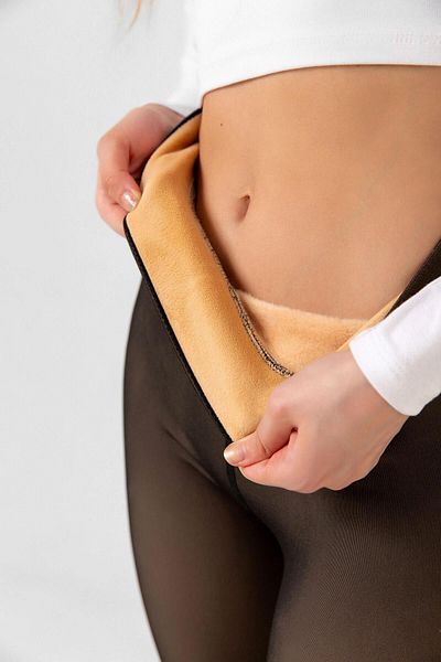 Domoda Dünne Socken in Hautfarbe, schwarz, Thermo-Plüsch-Innenseite, Winterstrumpfhosen @torino