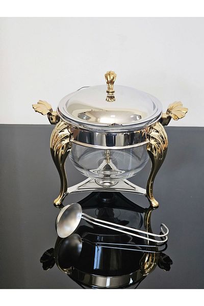 Barok Luxury Soup Serving with 4Lt Gold Foot Warmer