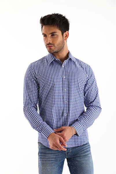 Catto Peak Ανδρικό πουκάμισο με καρό σχέδιο - ριγέ κανονικό