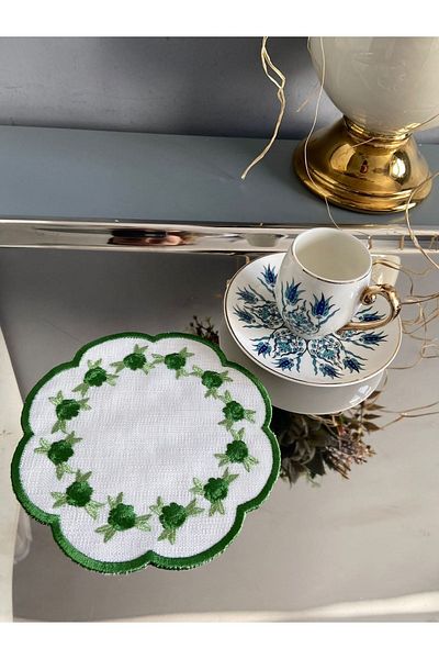 LİNDA MİA Flower Patterned Cocktail Napkin Single