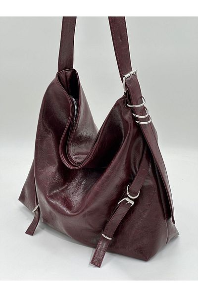 Rosmod Γυναικεία Claret Red Medium Voyo Boyfriend Casual με ζώνη τσαλακωμένη δερμάτινη τσάντα ώμου