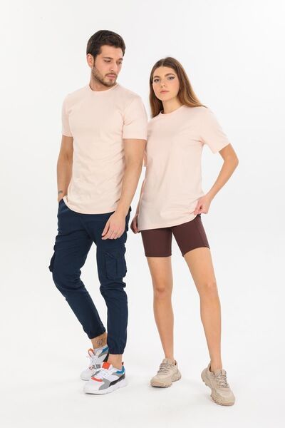 Domoda Beige, Oversize Fit Cotton Short Sleeve Basic Unisex Women's Men's T-Shirt