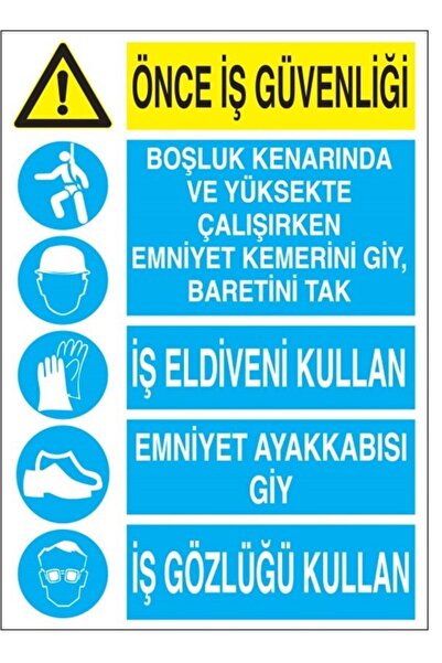 AYOSNETSAĞLIK Work Safety Warning Board Pvc Coating A4 Size before
