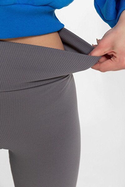 Domoda Zimowe rajstopy z dzianiny interlock – szare, polarowe, elastyczne i ściągaczowe