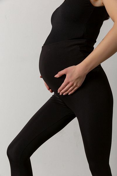 Domoda Colanți de maternitate elastici cu talie înaltă - Negri @gela