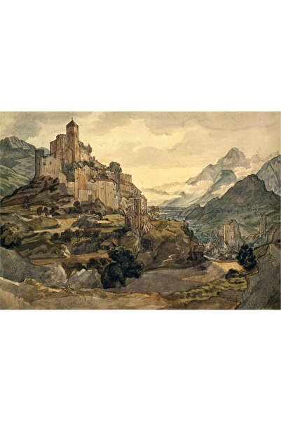 Tablosan Pictură pe pânză vizuală Castelul în acuarelă 20x30 Cm Kb27138 20x30 Cm