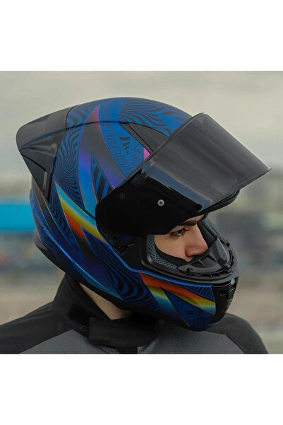 LS2 Rapid 2 Optik Race Full Face Motosiklet Kaskı Yarış Spoiler Siyah Vizörlü