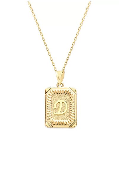 Sahira Jewelry D Harfi Vintage Kesim 14 K Altın Kaplama Kadın Kolye