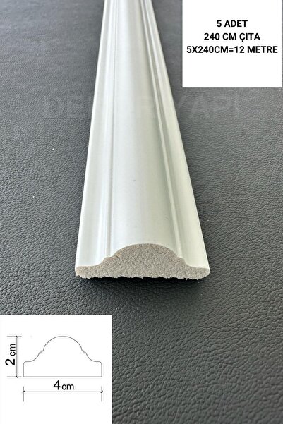 dekor yapı Dekoratif Boyanabilir 5 Adet 4 Cm Polistren Duvar Çıtası