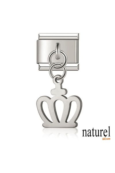 Naturel Tılsım Italian Stainless Steel Crown 9mm Charm
