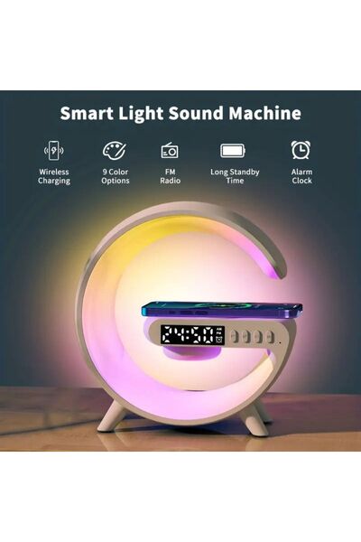 Genel Markalar G63 Smart Light Sound Machine Kablosuz Şarj Hoparlör Çok Modlu Işık Kutusu