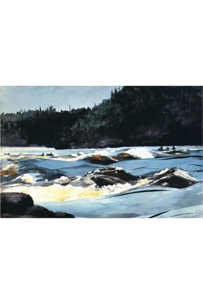 Tablosan Pictură în acuarelă pe pânză cu o barcă într-un mare ondulat 30x40 cm Kb27219 30x40 cm