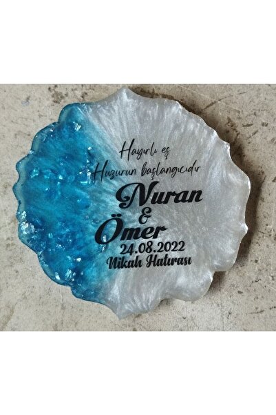 ErenAksesuar Mavi Epoksi Magnet 10 Adet Söz Nişan Nikah Kına Düğün Hediyeliği...