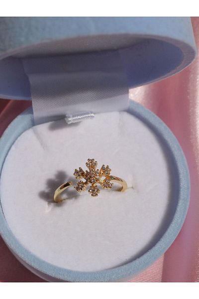 Reorah Collection Minimal Design Zircon Stone Snowflake Ring