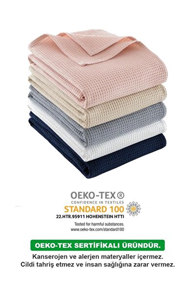 Denizli Concept Waffle Single Pike Set Navy Blue 160x220cm 1 Pillow Case