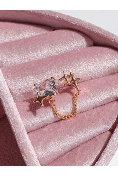 Reorah Collection Kare Baget  Zincirli Yıldız Yüzük