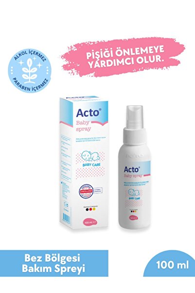 Acto Baby Spray 100 ml Bebek Bez Bölgesi Temizleme Spreyi