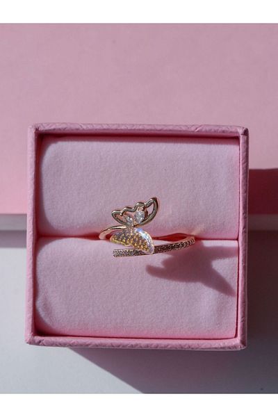 Reorah Collection Butterfly Patterned Yellow Ring