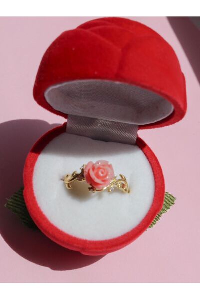 Reorah Collection Belle Pink Rose Yüzük 925 Gümüş-altın Kaplama