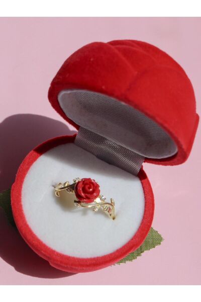 Reorah Collection Belle Rose Yüzük 925 Gümüş-altın Kaplama-beyaz