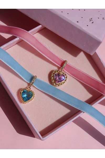 Reorah Collection The Princess And The Poor Tailor Girl Choker-gold Plated-blue