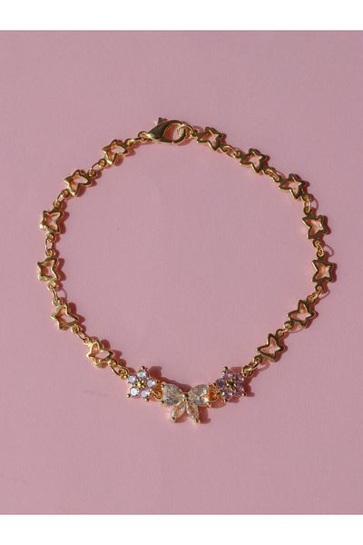 Reorah Collection Zircon Stone Coquette Butterfly Bracelet