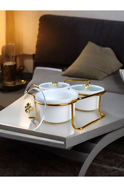 qtahya homes queen of kütahya Metal Stand - Breakfast Bowl, Snack Bowl with S...