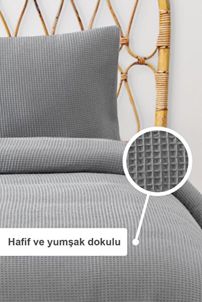 Denizli Concept Gray Single Waffle Pike Set