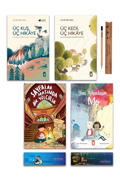 Timaş Çocuk Üç Kuş Üç Hikaye - Üç Kedi Üç Hikaye - Arkadaşım Mo - Sayfalar Ar...