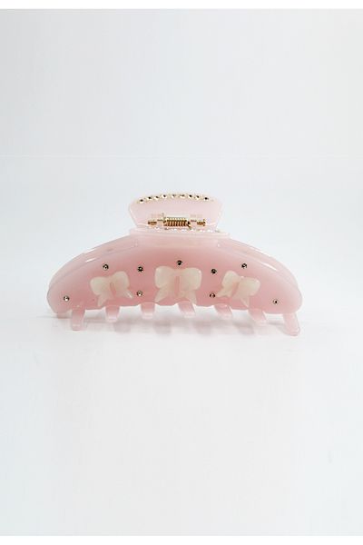 Roberta Lorenz Powder Pink Jewelled Ribbon Acetate Latch Buckle / 10cm