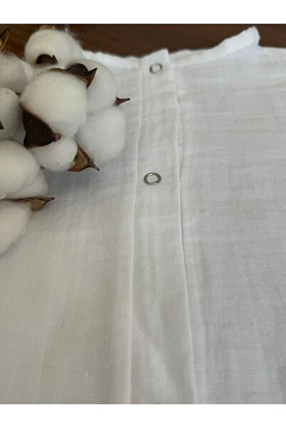 Zeren Home White Muslin Cloth - Double Layer Organic Cotton Jumpsuit