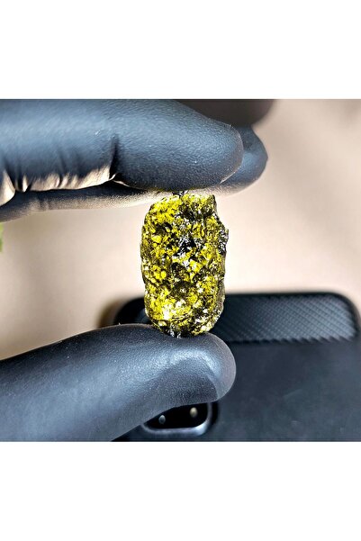 Singincraft Moldavit Doğal Taş Kolye -11- Çelik Zincir - El Yapımı Tasarım Ür...