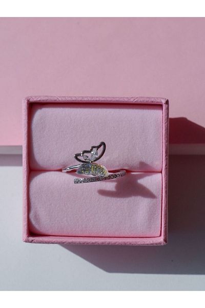 Reorah Collection Butterfly Patterned Yellow Ring