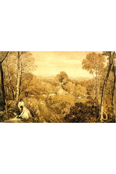 Tablosan Pictură pe pânză cu acuarelă peisaj de pădure de toamnă 20x30 cm Kb27148 20x30 cm