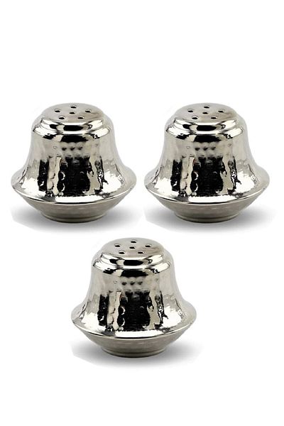 ANTEPSEPETİ Silver Plated Copper Salt Shaker Set of 3