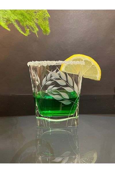 Paşabahçe Carre 6-Piece Leaf Pattern Water Glass